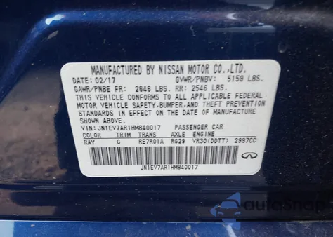 2017 Infiniti Q50 3.0T Sport из США, поврежденный, VIN JN1EV7AR1HM840017